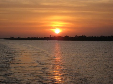 image of sunset on Mekong River